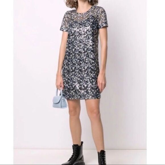 NWT Michael Michael Kors Sequined Dress In Orchid Haze SIZE XXS - Picture 5 of 12